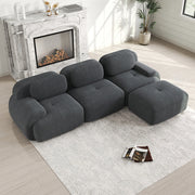 Divano angolare modulare - Xylo - Velluto costato, braccioli XL, imbottitura 32D, grigio