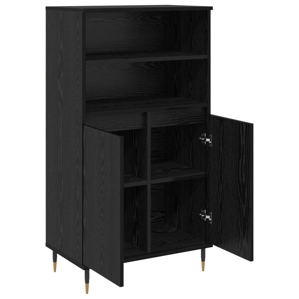 Credenza | Madia | Buffet da pranzo | Armadio da pranzo Nero 60 x 36 x 110 cm Legno multistrato
