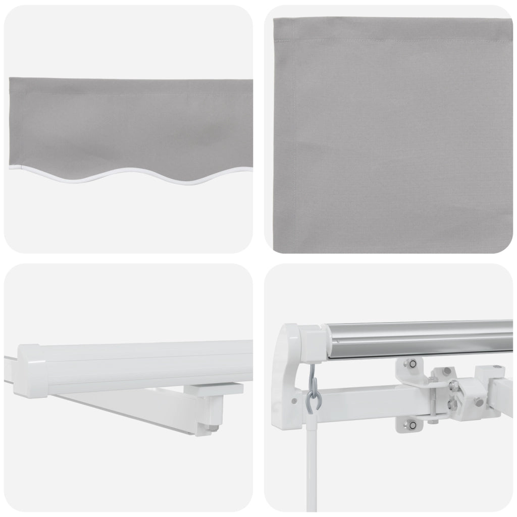 Tenda Retrattile Manuale con LED Grigio Chiaro 450x350 cm