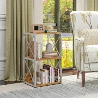 Mobiletto Scaffale per Soggiorno Cucina, Bagno 3 Ripiani Salvaspazio Legno 40x35x72.5cm