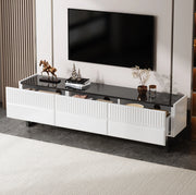 Mobile TV minimalista nero e bianco con cassetti, 170 x 35 x 47 cm