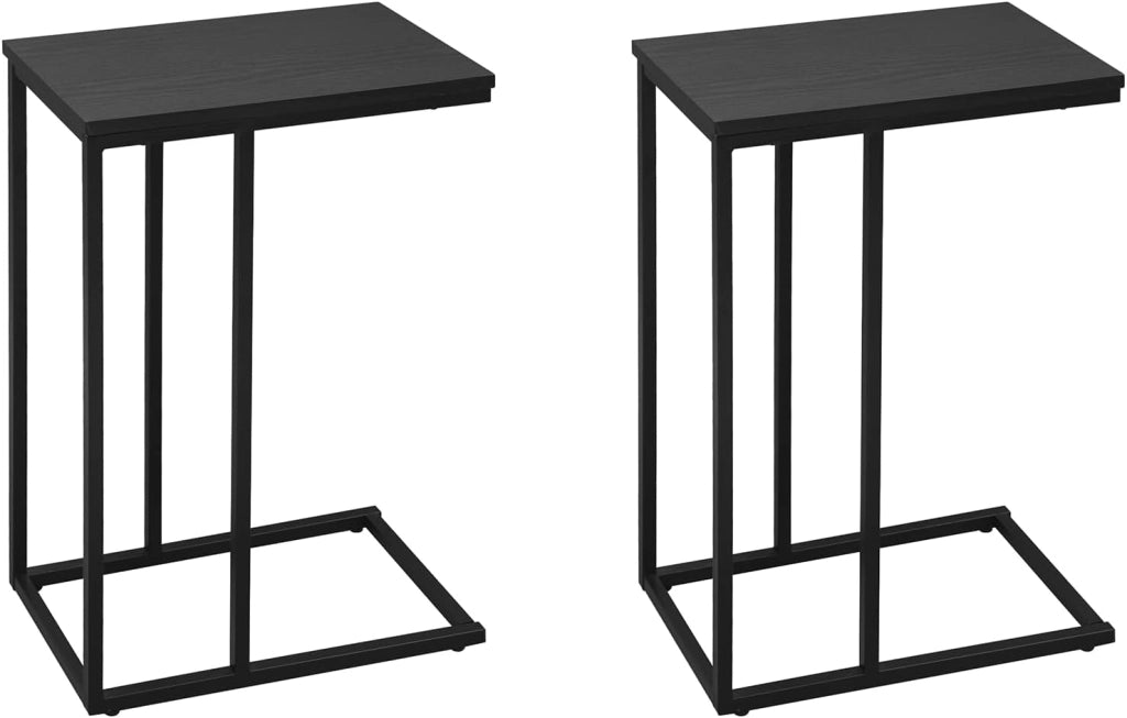 Set di 2 Tavolino Laterale da Divano Tavolo da Caffè Supporto Piano D'appoggio in Legno Metallo TSG17sz-2
