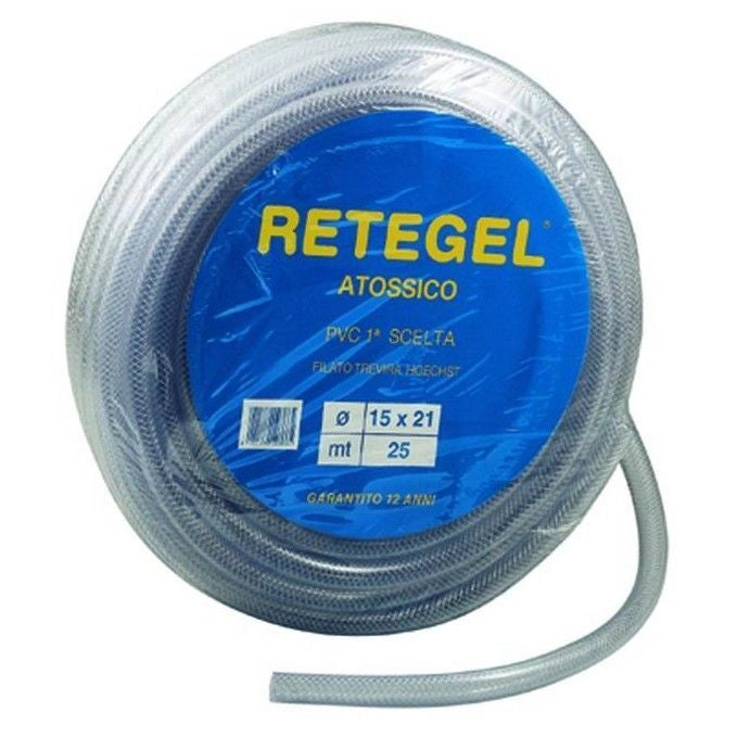 Vigor 7656015 Tubo Rete-Gel Cristallo Atossico 25 metri 15 x 21 mm colore Trasparente