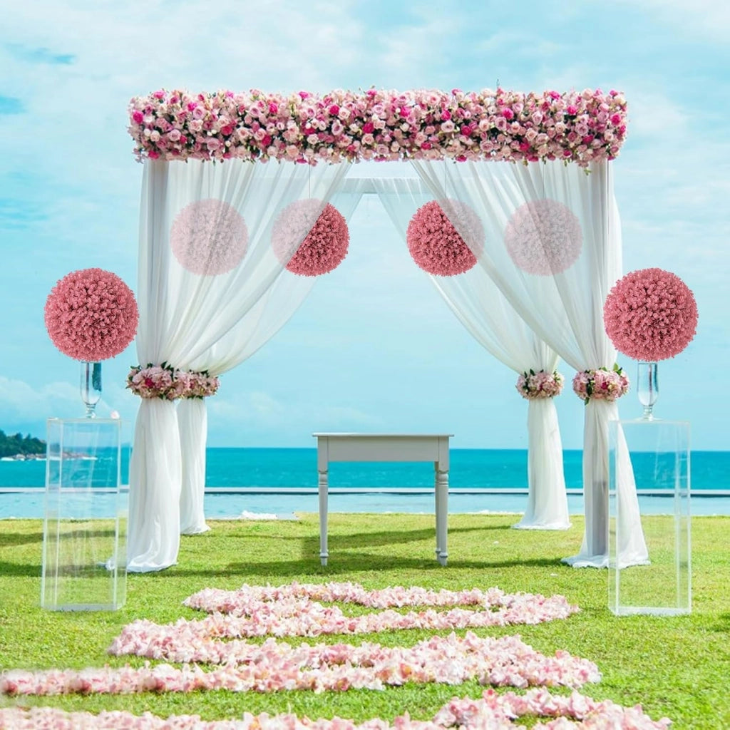 2 sfere di bosso, 44 cm, pianta artificiale di eucalipto, a forma di bosso, resistenti ai raggi UV, piante artificiali, palline decorative, per matrimonio, giardino, casa