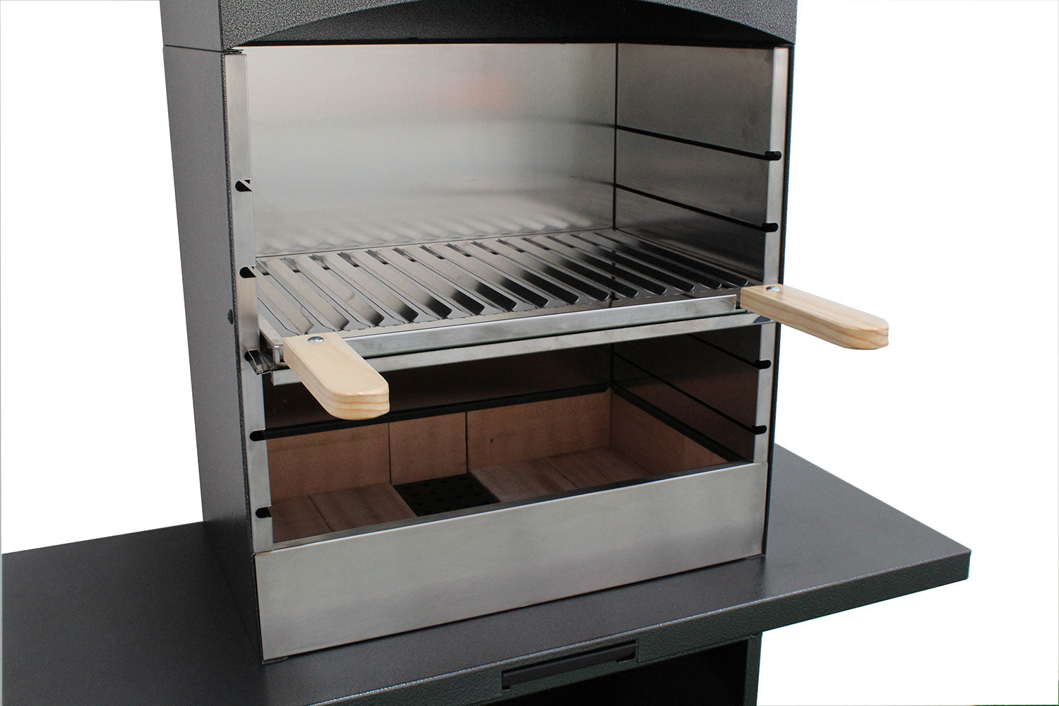 Barbecue a Legna e Carbone 110x47,5x190,1 cm Design a Colonna in Acciaio Tolosa Nero