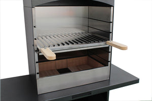Barbecue a Legna e Carbone 110x47,5x190,1 cm Design a Colonna in Acciaio Tolosa Nero