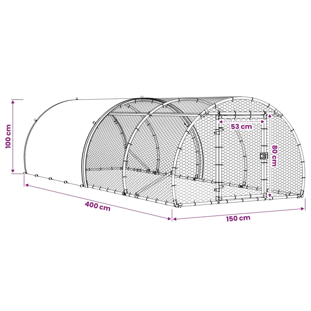 Pollaio Argento 400 x 150 x 100 cm Acciaio zincato 3434666