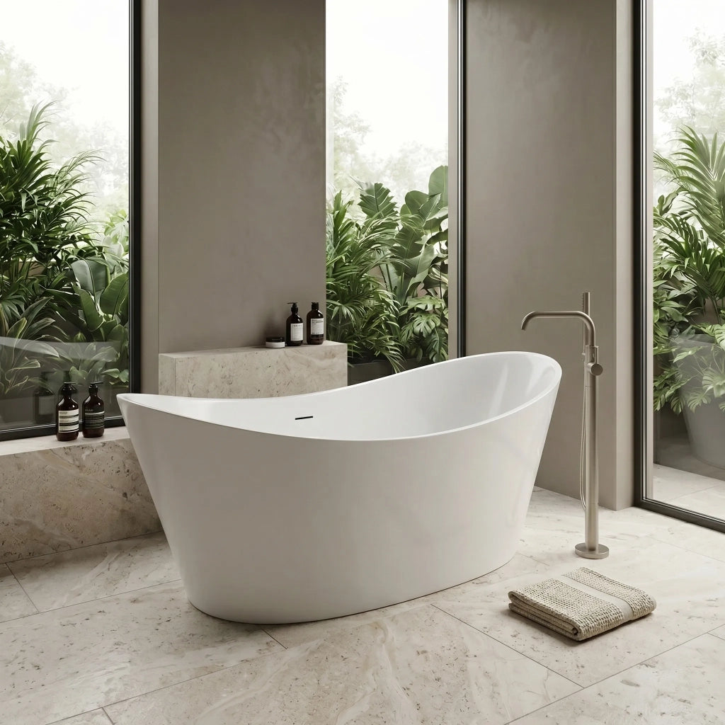 Vasca Bagno Da Terra Rea Ferrano 150 Copritappo nero