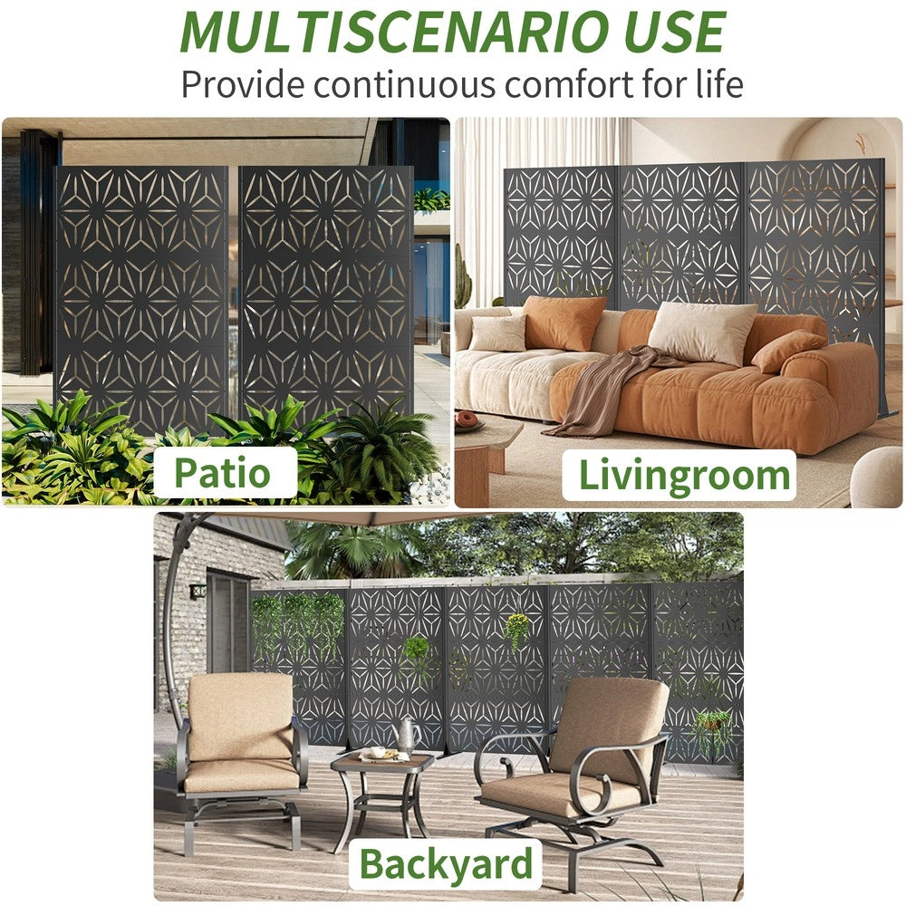 Pannello Privacy da Giardino in Metallo ¨C Xylo ¨C 183x116 cm, Balcone, Terrazza