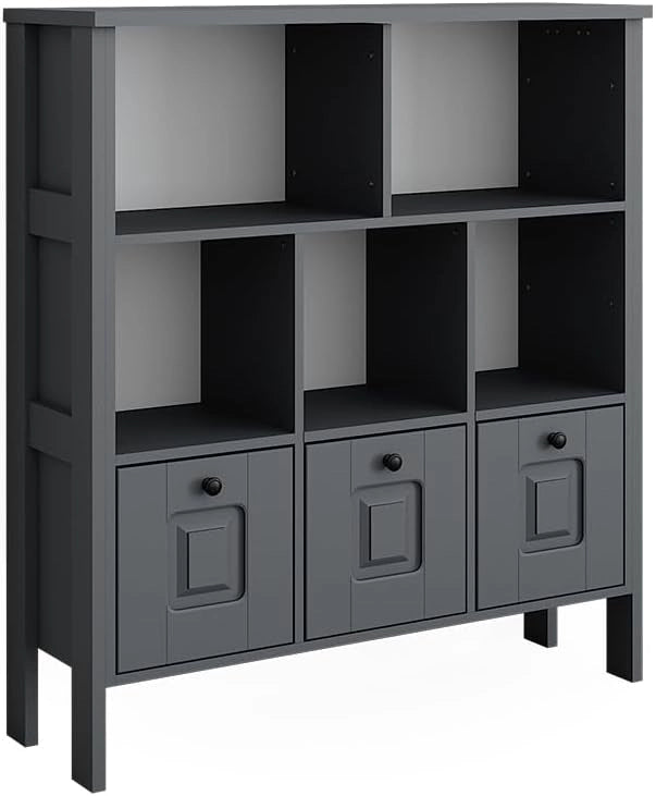 Libreria bambini Ajaton, Bianco, 103.6 x 113.4 cm, combinabile per riporre giocattoli e libri