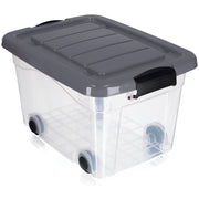 Contenitore per giocattoli KADAX, grande scatola con ruote, in plastica, grande 20 litri