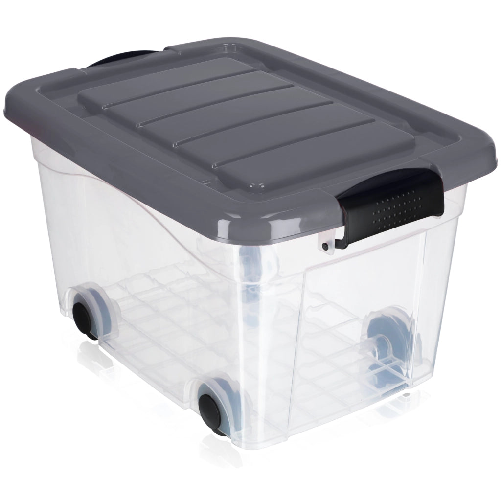 Contenitore per giocattoli KADAX, grande scatola con ruote, in plastica, grande 20 litri