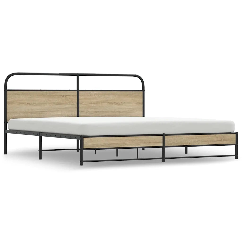 Giroletto senza Materaso in Metallo Rovere Fumo 200x200 cm 3318683