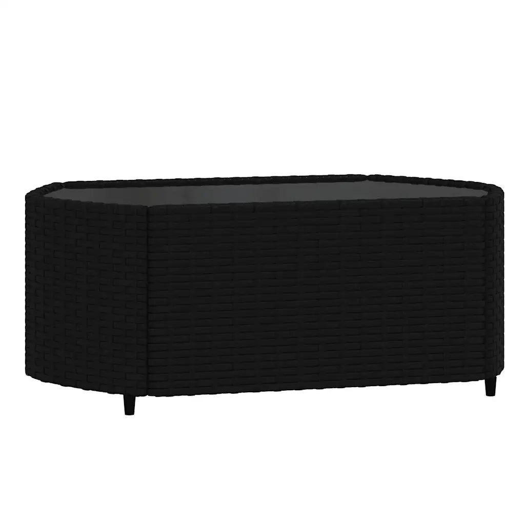 Set Divani da Giardino 3 pz con Cuscini Nero in Polyrattan 319807