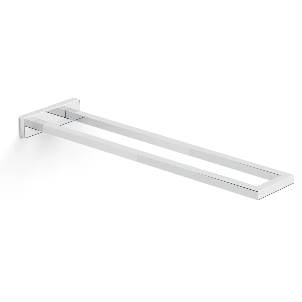 Portasalviette fisso a 2 braccia da muro in ottone, alluminio e Cromall A022 Gedy serie ELBA Cromato
