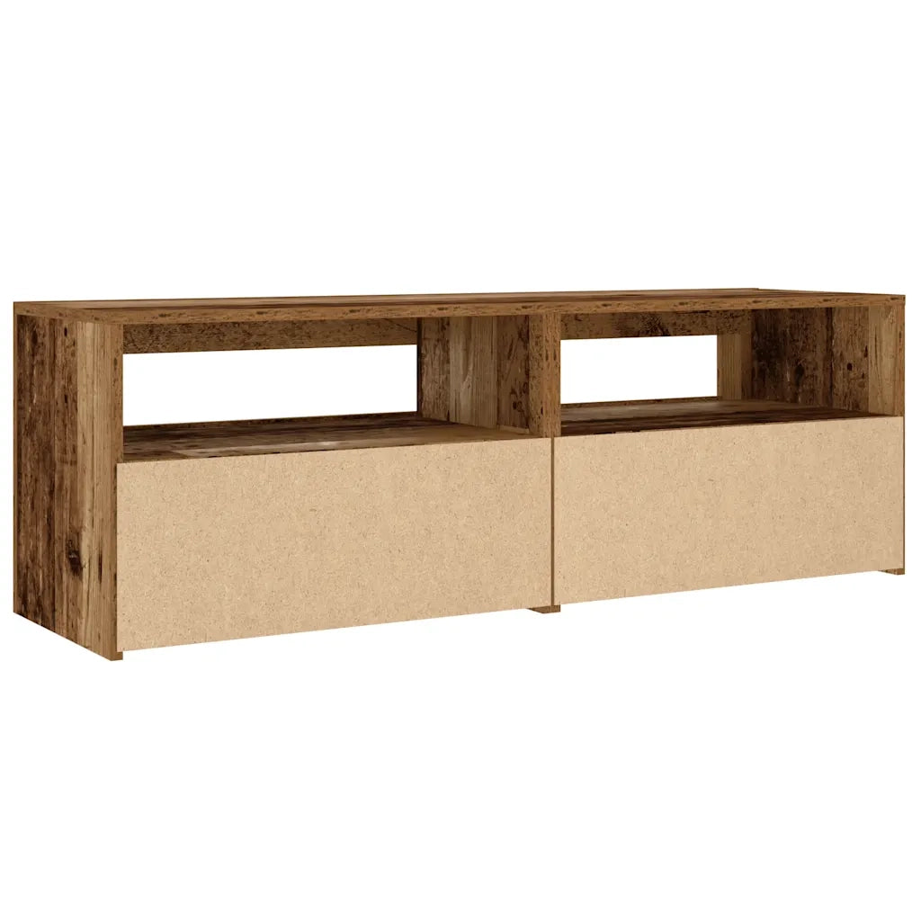 vidaXL Comodini 2 pz con Luci LED Legno Antico 60x35x40 cm