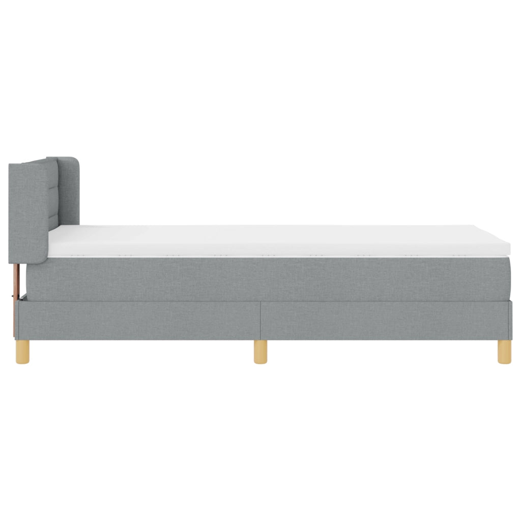 Letto con Box Spring e Materasso Grigio Chiaro 90x200 cm Tessuto