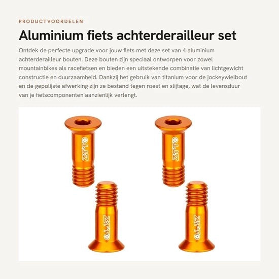Set di deragliatori posteriori in alluminio - 4 pezzi - con boccoletto in titanio - guida deragliatore - ruota deragliatore - M5 x 14,2 mm - leggero e duraturo - componenti bicicletta