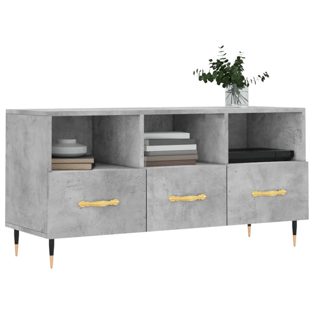 Mobile Porta TV Grigio Cemento 102x36x50 cm Legno Multistrato 829016