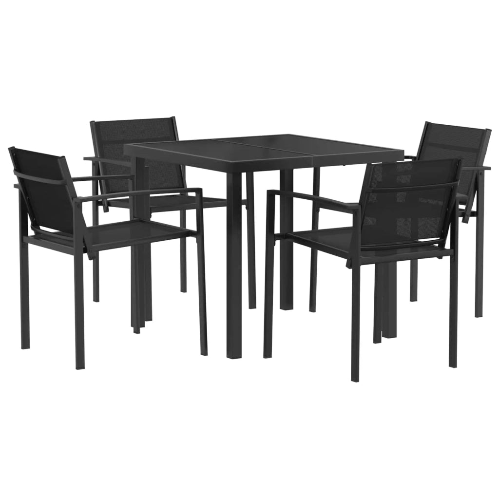 Set di Mobili da Esterno 5 pcs Nero e antracite 80 x 80 x 73 cm 3422879