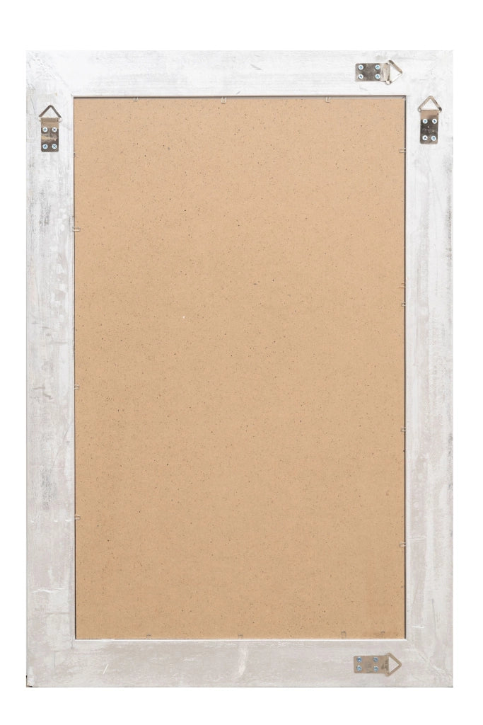 Biscottini Specchio Specchiera da parete e appendere verticale/orizzontale L60xPR4xH90 cm finitura foglia argento anticato