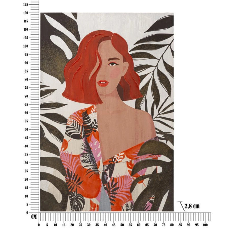 Stampa Dipinto Lady Jungle -a- 80x2,8x120