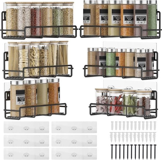 Organizzatore per accessori da cucina 6-pack - Sostegno per utensili da cucina - Nero