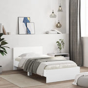 Giroletto con Testiera Bianco 100x200 cm in Legno Multistrato 838617