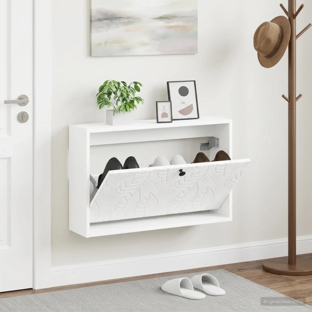 Mobiletto per Scarpe da Muro DELFT 71 x 17 x 43 cm Bianco 897065