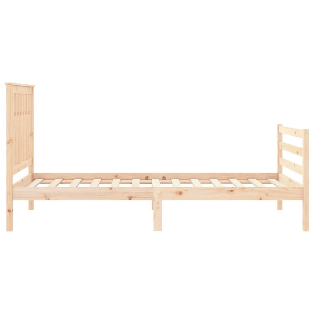 Giroletto con Testiera-Struttura Letto con testiera 100x200 cm in Legno Massello 609005