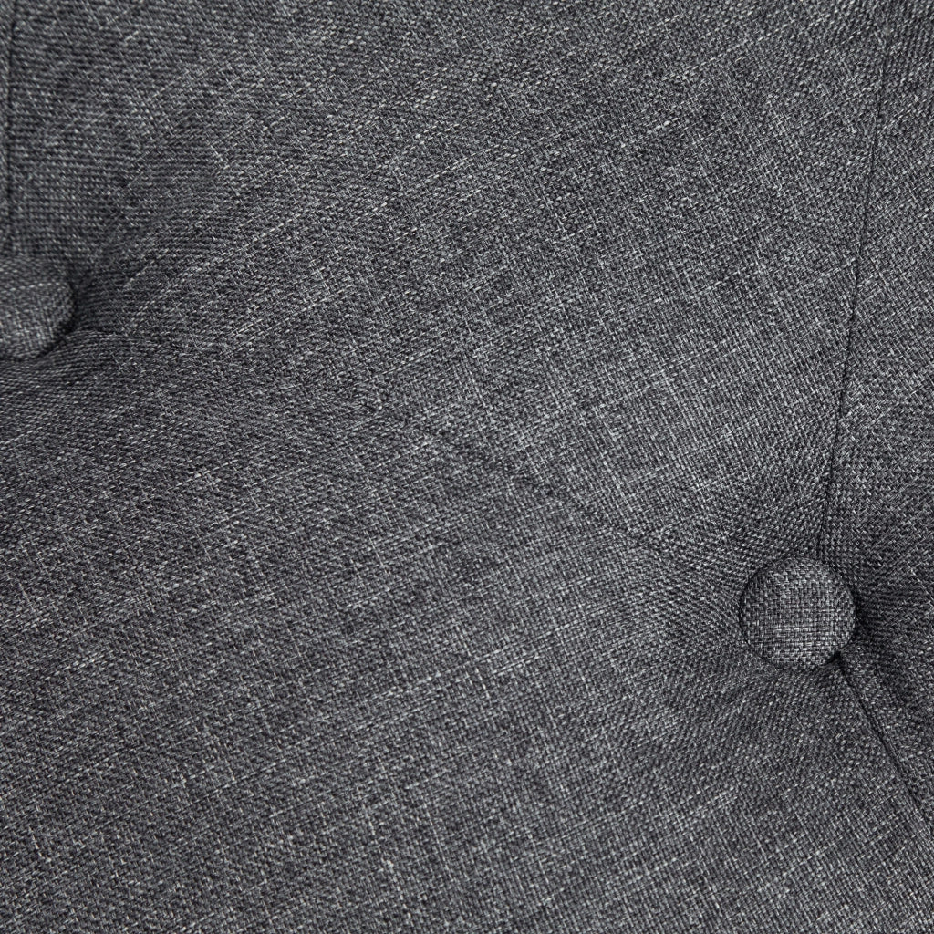 Panca contenitore imbottita in poliestere effetto lino, grigio scuro, 116 x 44 x 58 cm, portata 130 kg