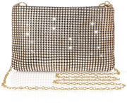 Borsa da sera brillante per signora, borsa a tracolla con catena e strass per party, prom, matrimonio, fidanzamento e cocktail.