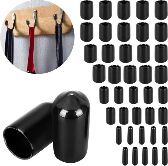 Assortimento di coperture in gomma - 40 coperture per diverse viti e tubi - Set di coperture in vinile per protezione del filo di vite - Protezione per pali - Misure 3 mm, 6 mm, 9 mm e 12 mm