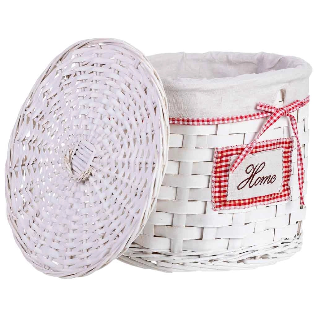 Cesto portabiancheria in vimini grigio 35x35x29h cm
