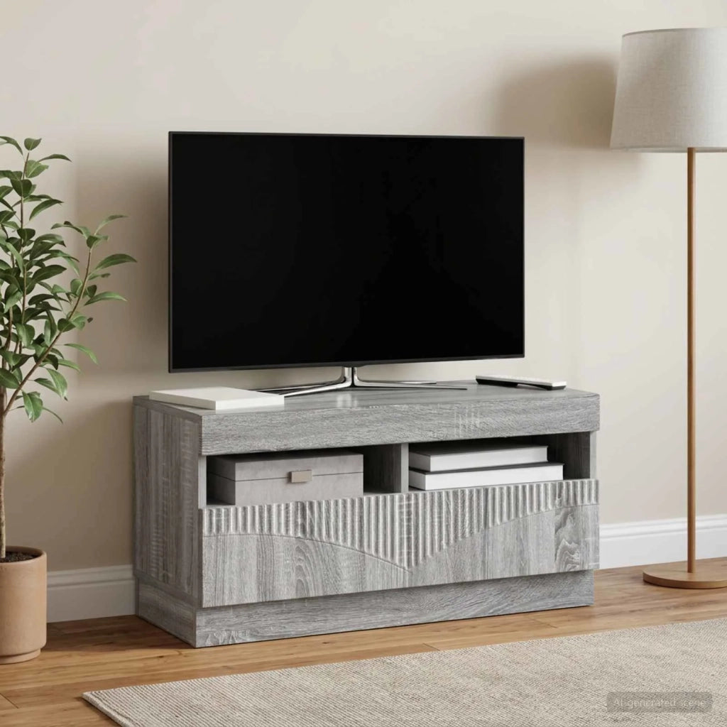 Mobile TV LED Sonoma grigio Legno ingegnerizzato 897441