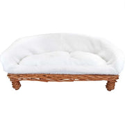 Mangiafagioli per cani con cuscino - lettino per cani divano per cani confortevole - mangiafagioli per cani in rattan rieto lavabile con cuscino
