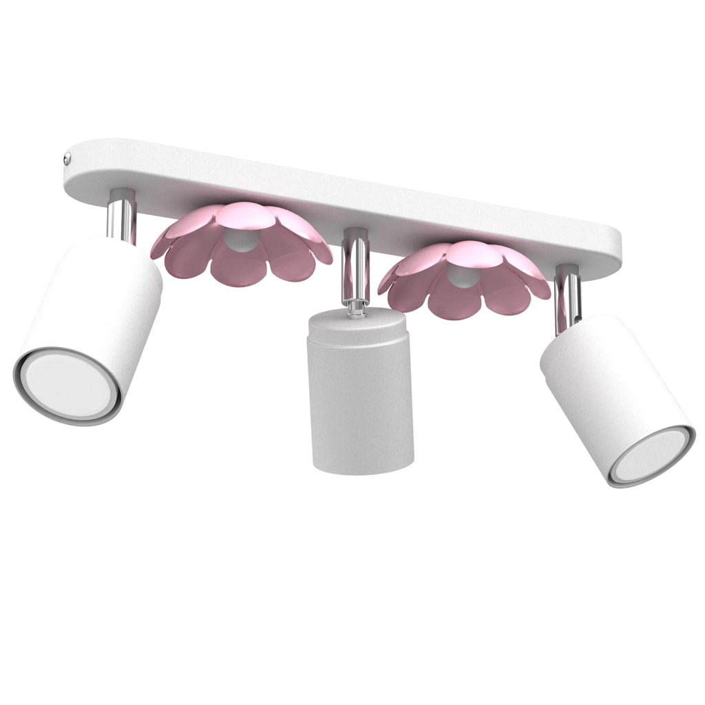 Barra soffitto 3 spot orientabili bianca GU10 Flower