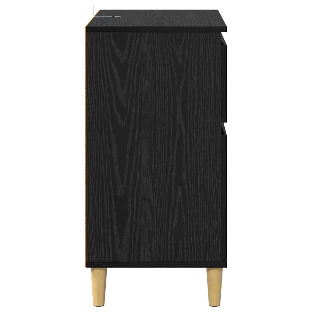 Credenza Rovere Nero 60 x 35 x 70 cm Legno multistrato