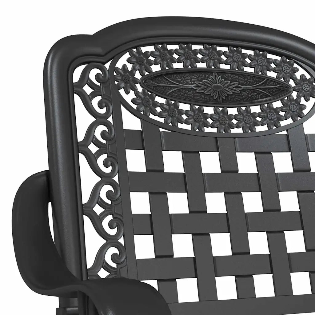 Sedia da Giardino 2 pcs Nero 55 x 56,5 x 91cm Alluminio 42002371