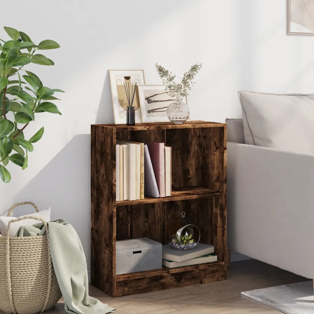 Libreria Rovere Fumo 60x24x76 cm in Legno Multistrato 815084