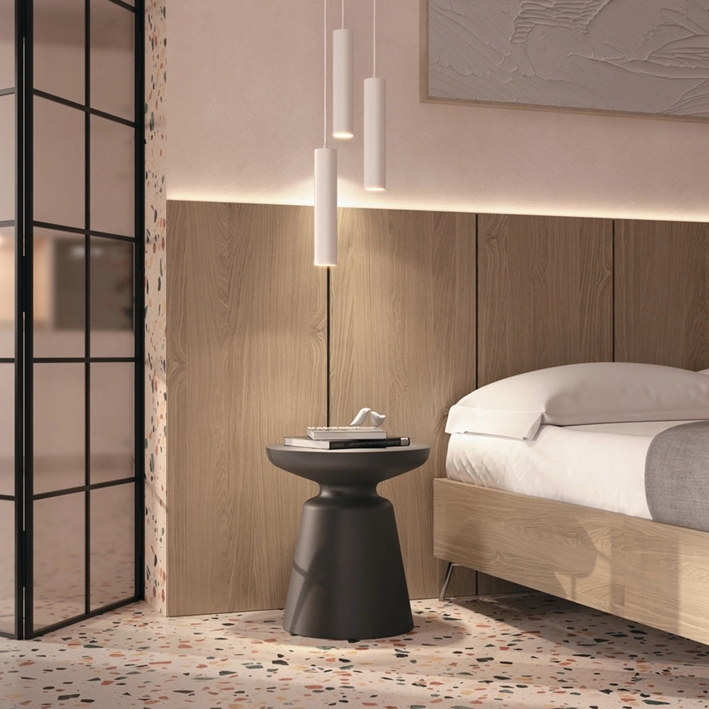 Lampadario A Sospensione Moderno Focus Alluminio Bianco 1 Luce Gu10 10W