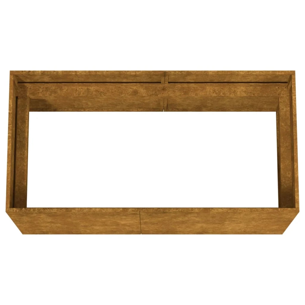 Portavaso per fioriera aiuola rialzata piante fiori terrazzo giardino 80 x 40 x 40 cm acciaio corten marrone 02_0037868