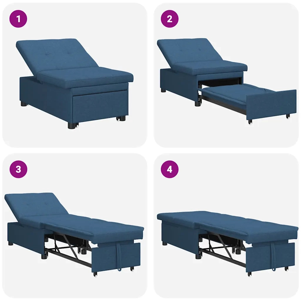 Divano Letto Estraibile-Sofa Letto-Daybed Blu 194 x 50 x 82 cm Legno compensato