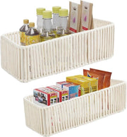 Set di 2 Contenitori di Corda di Cotone Intrecciata per Decorazione e Organizzazione
