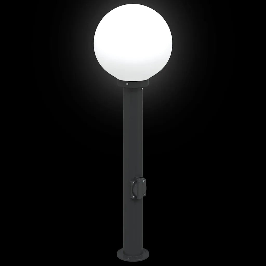 Lampada a paletto con presa elettrica 80 cm Nera IP44 4006119