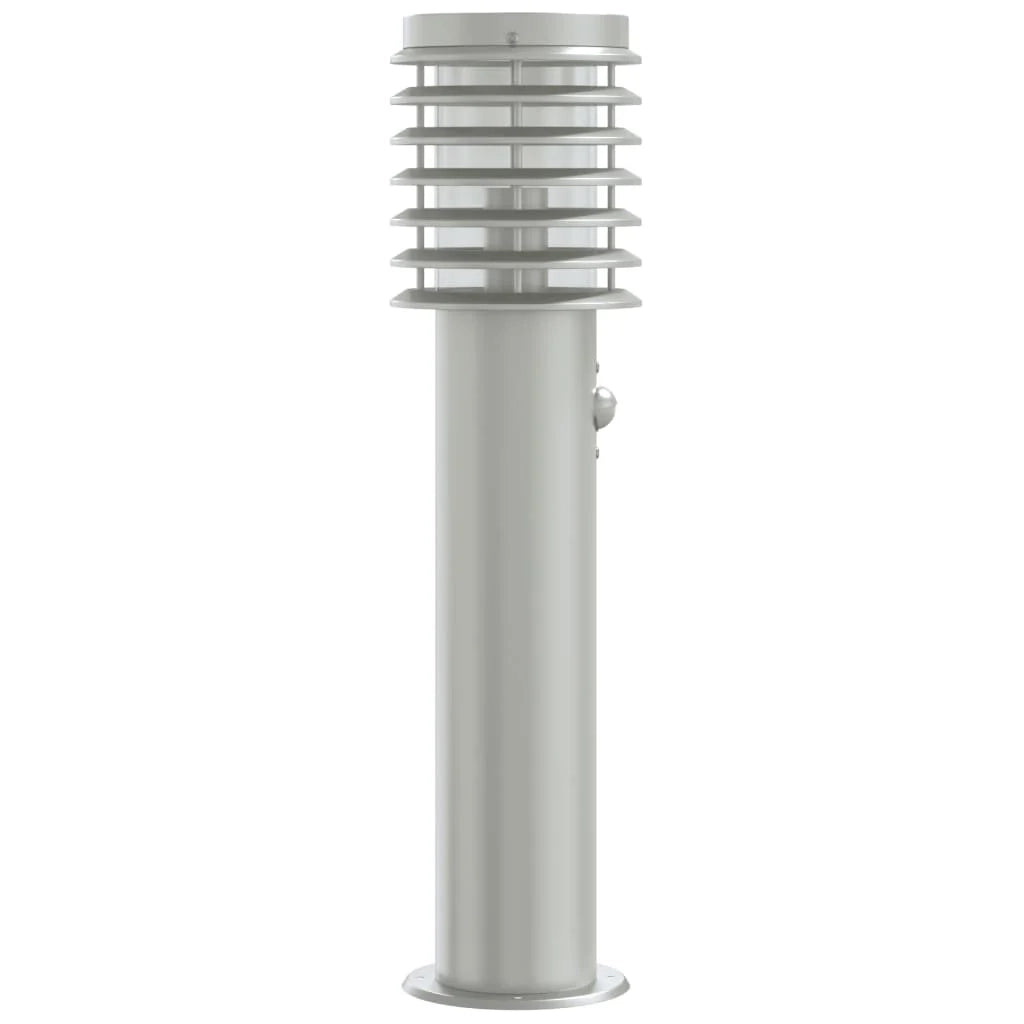 Lampada da terra per esterni con sensore acciaio inox argento Argento 02_0042526