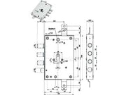 SERRATURA TRIPLICE APPLICARE CON SCROCCO CIL. EUR. BLINDATE 85571/37  mm.63 SX (85571S37N)    MOTTURA