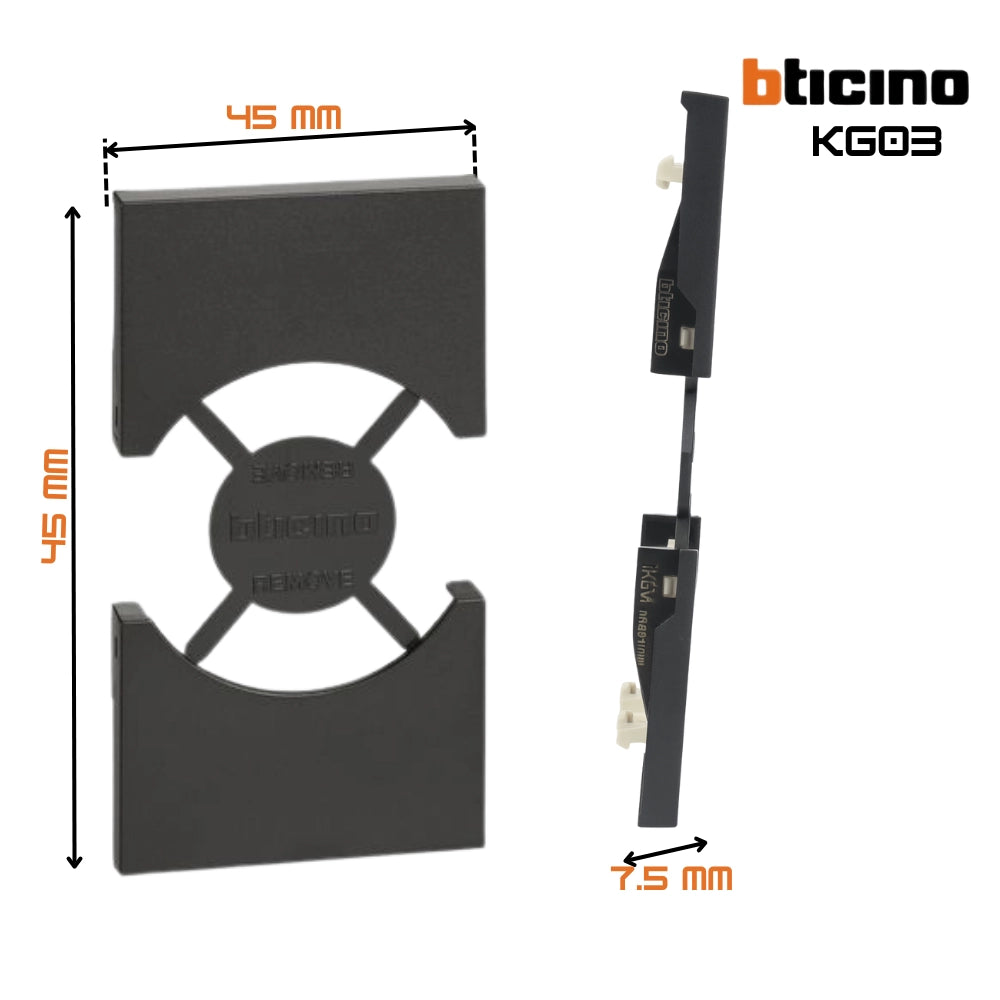 Cover bticino living now per prese standard p40 2 moduli varie finiture *** colore nero, confezione 1