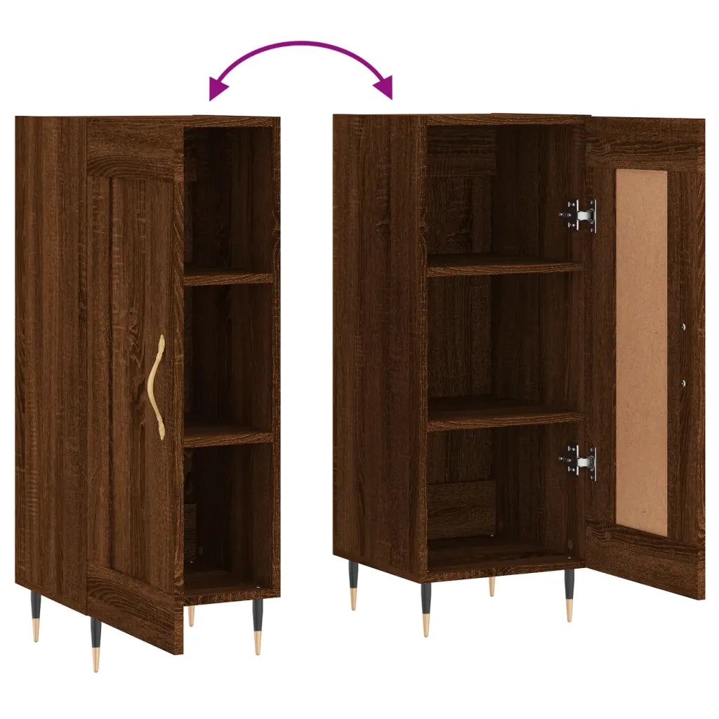 Credenza Rovere Marrone 34,5x34x90 cm in Legno Multistrato 830427