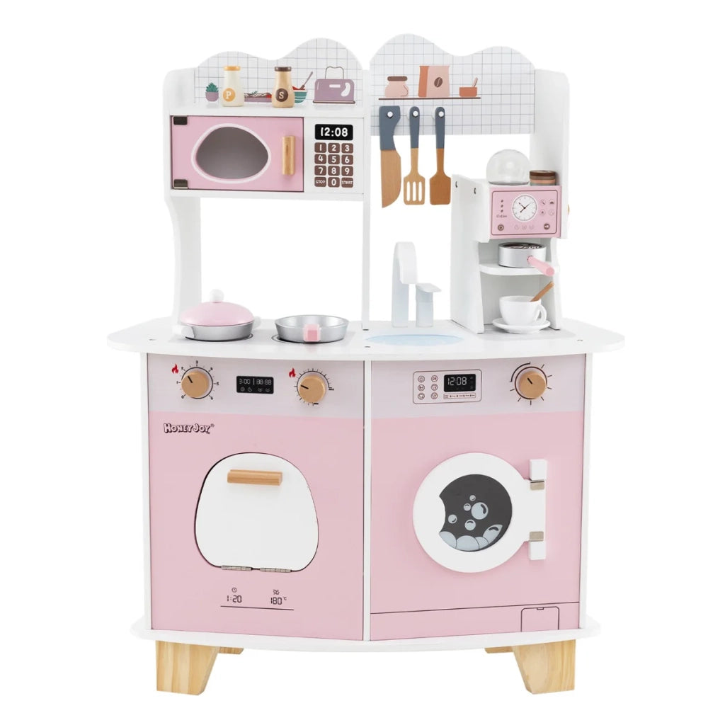 Set da cucina in legno per bambini 70 x 30 x 88 cm divertente ed educativo design moderno in MDF rosa 20_0018915